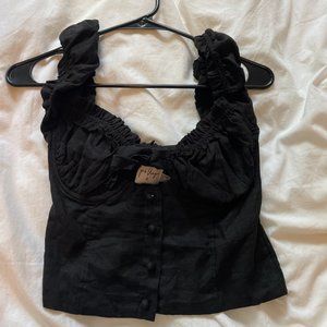 Princess Polly Black Cropped Top